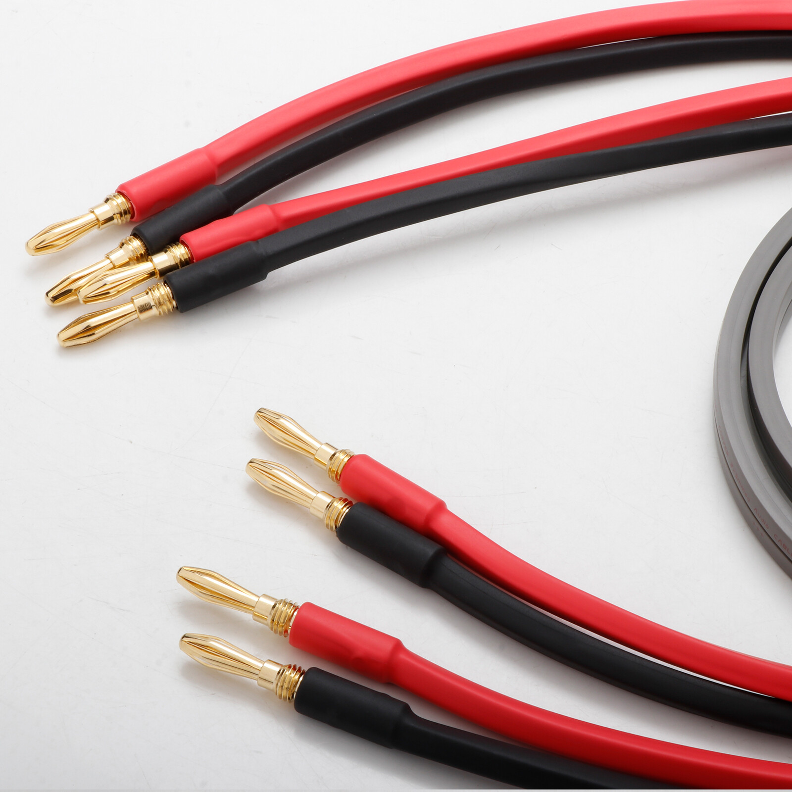 HiFi Speaker Cable 4N OFC Pure Copper Single Wire with Gold Plated Banana Plugs