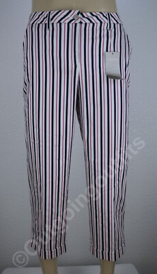 NEW Madeleine Women's Stripe Capris Size M Straight Leg