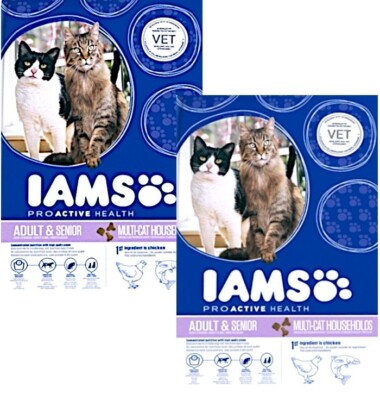 2 x 15 kg IAMS Pro Active - Multi-Cat (  3,22/kg) Katzenfutter Adult + Senior