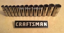 CRAFTSMAN 13pc 3/8" Dr 12pt DEEP LENGTH METRIC socket set (9-19,21, 22mm)