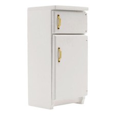 Scale Refrigerator Wooden Fridge Dollhouse Miniature Household Appliances 1/12