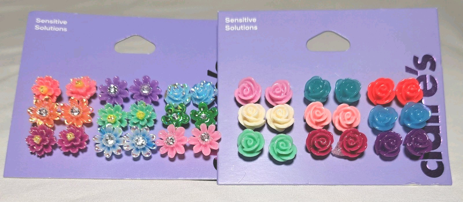 Flower Theme Earrings Stud 18 Pair Claire's Sensitive Solutions