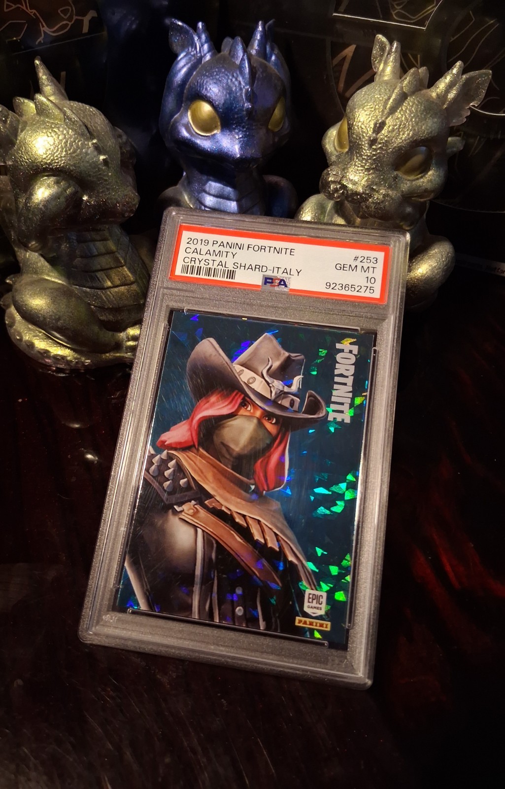 ✨️2019 Panini Fortnite Calamity Crystal Shard Italia PSA 10