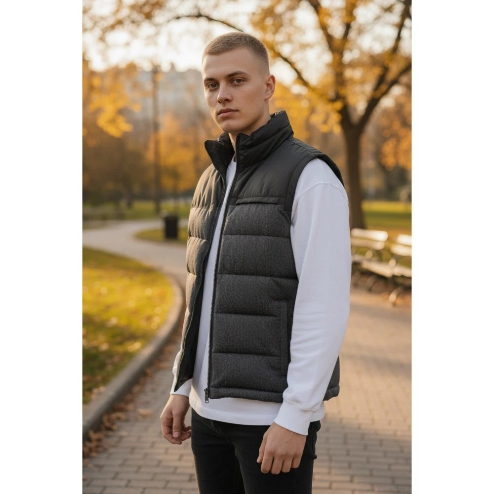 GAP Men's Quilted Puffer Vest | Minimal Utility Core Outdoor Layer | Size S