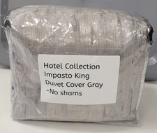Hotel Collection Impasto Stone King Duvet Cover  Gray