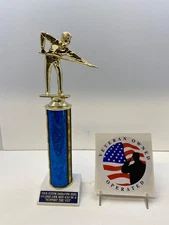 POOL TROPHY AWARD BILLIARDS  MorF FREE CUSTOM ENGRAVING "SUPPORT THE VET"