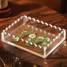 Acrylic Tray with Magnetic Pad - Customizable for Photos, Art, Decorative Tra...