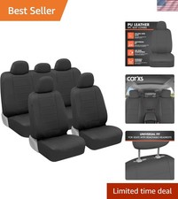 Complete 9-piece Faux Leather Car Seat Covers - Elegant Protection For Suv
