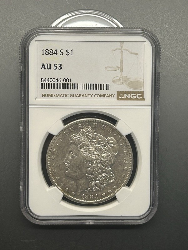 1884-S Morgan Silver Dollar $1 Silver NGC AU53 Business Strike San Francisco