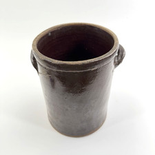 Old Stoneware Plant Pot Planter | Brown Salt Glaze | Garden Vintage 20x14cm