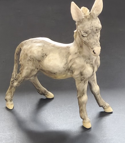 G Cacciapuoti Donkey Figure Signed Italian Pottery Grey Ceramic Animal Sculpture