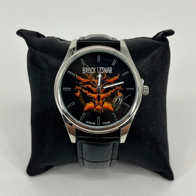 WWE Brock Lesnar Watch Men's Size Black Leather Band Game Time New