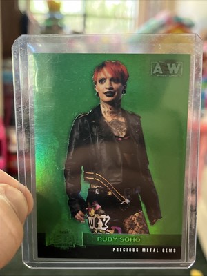 Ruby Soho 2022 AEW Metal Green PMG No. 127 # d 001/100 /10 Gorgeous Bookend