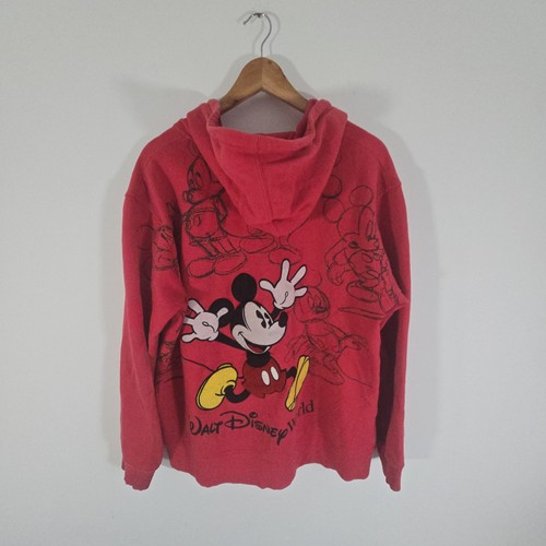 Disneyland Paris Mickey Mouse Red Full Zip Hoodie Size small READ DESCRIPTION - Picture 8 of 16