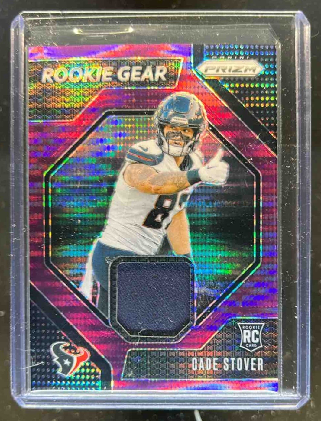 2024 Prizm Cade Stover Rookie Gear Jersey Purple Pulsar RC #RG-CSR Texans