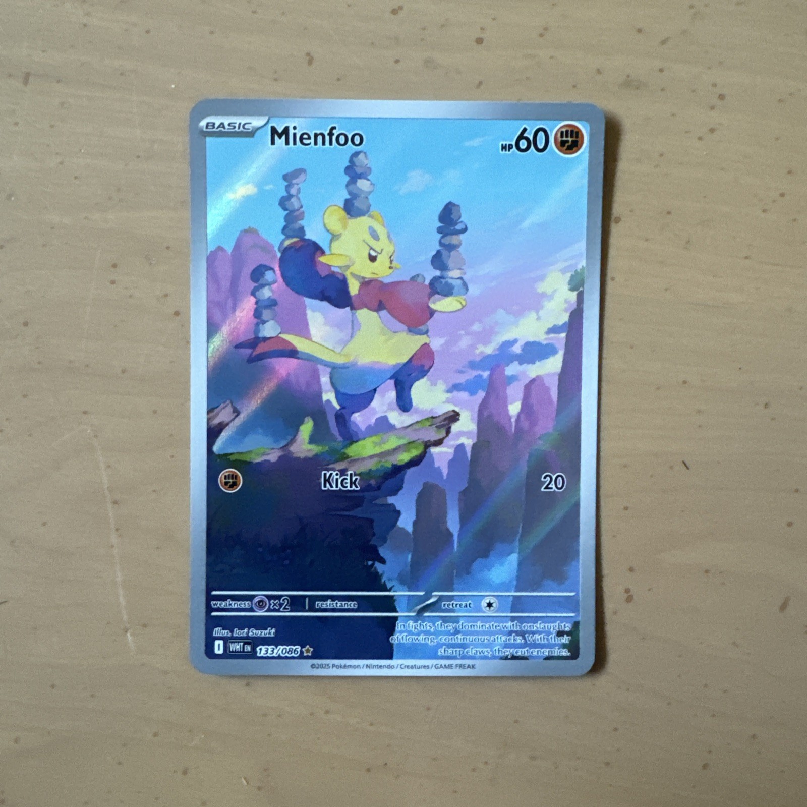 Mienfoo 133/086 Sv: Pokemon White Flare Holo NM