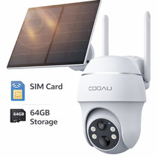 4G LTE Cellular Security Camera Outdoor Battery Wireless Solar Power SIM+SD Card