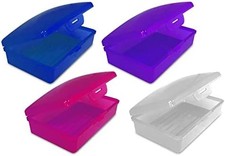 4 Pack Soap Box with Lid Purple White Pink Blue