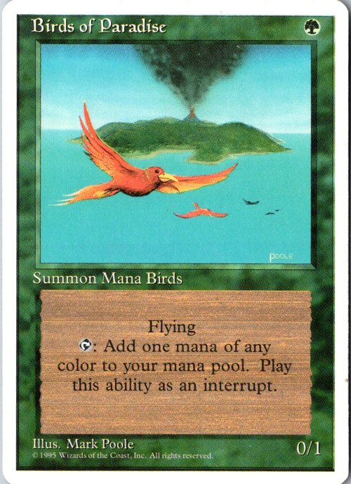 Birds of Paradise Magic The Gathering 4th Edition Vintage EDH Staple Near Mint