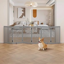 Free Standing Dog Gate Portable Dog Fence 6 Panel Indoor 36" H Pet Kids Barrier