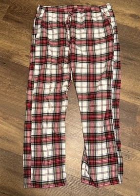Gap Mens Large Red Plaid Cotton Lounge PJ Pants w/Pockets EUC