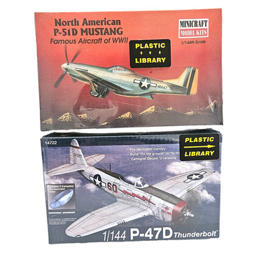 B 2X LOT 1/144 MINICRAFT P-51D MUSTANG + P-47D THUNDERBOLT NEW SEALED MODELS B