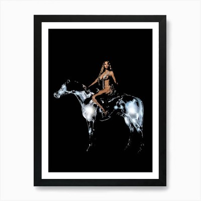 Beyoncé reitet auf einem Pferd Kunstdruck gerahmt Wandbild Poster Leinwanddruck Bild