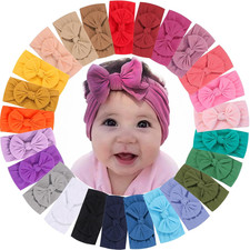 25PCS Baby Nylon Headbands Soft Hairbands Hair Bow Elastics for Baby Girls Newbo