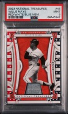 2023 NATIONAL TREASURES RED, WHITE, & BLUE MEMORABILIA WILLIE MAYS 7/24 PSA 9