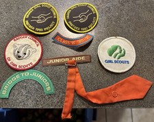 VTG 80s Lot 8 Girl Scouts Of America Council Patches Badges Uniform Tie Badger