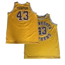 Retro Mychal Thompson 43 Basketball Jersey Yellow Red Sewn Minnesota Custom Name