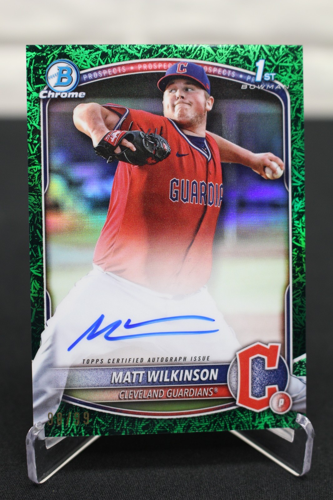 2025 Bowman Chrome Matt Wilkinson 1st Prospect Green Grass Refractor 03/99 Auto
