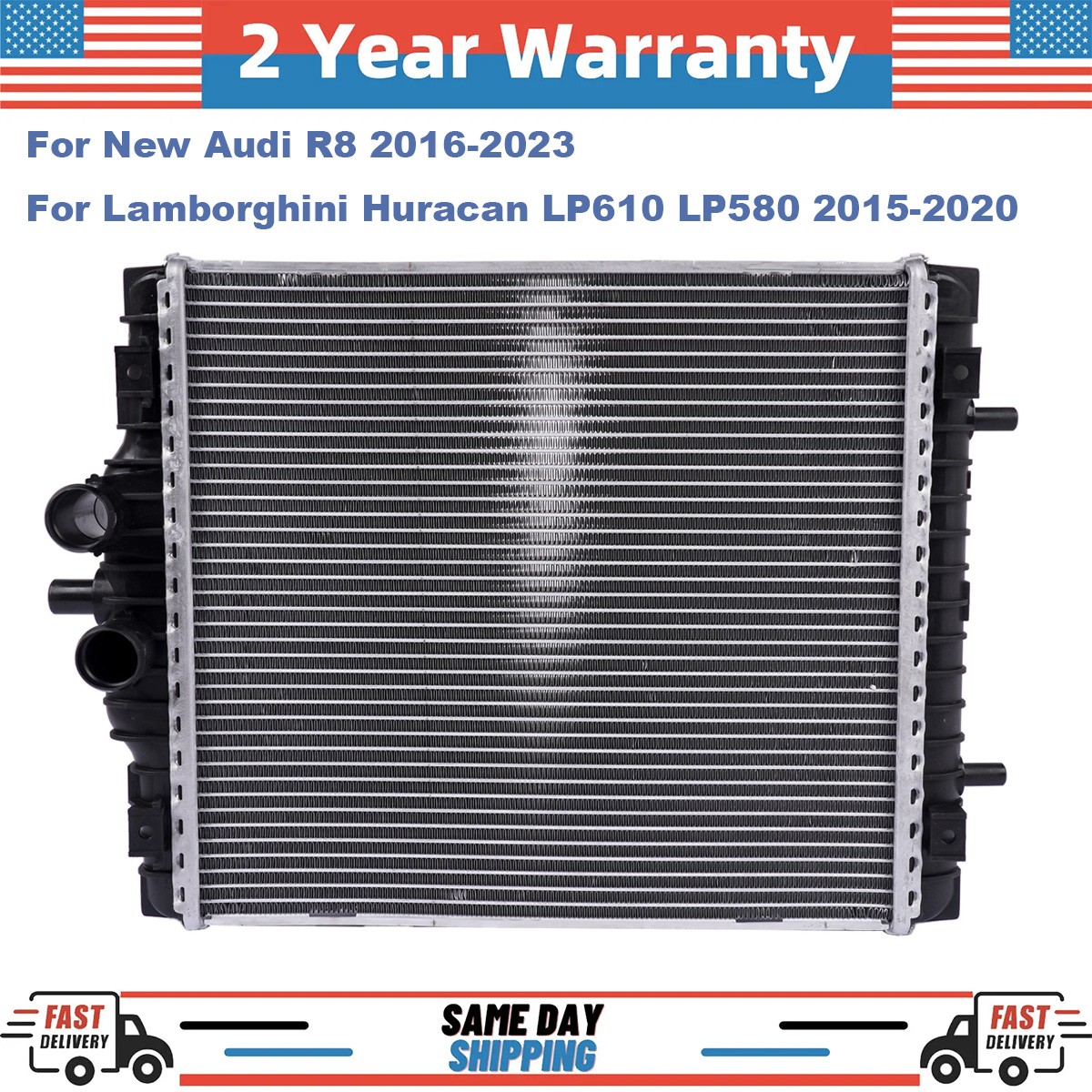 Radiator Cooling for Audi R8 2016-23, Lamborghini Huracan LP610 LP580 2015-20