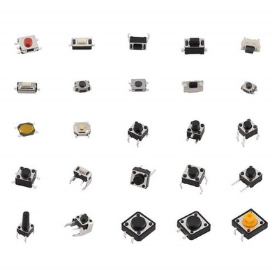 Yetaida 125Pcs 25 Values Micro Momentary Tactile Switch, SMD & DIP 125PCS 