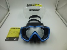 NEW CRESSI WIDE VIEW PANO 3 BLUE  BLACK SCUBA DIVE MASK WITH CARRY CASE