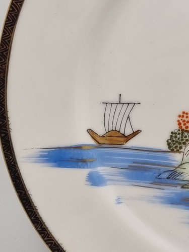 4 Kutani China Dinner Plates 10" 26cm Handpainted Japanese Oriental Vintage Rare - Bild 9 von 17