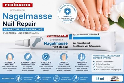 PEDIBAEHR Nagelmasse Nail Repair 15 ml   Reparatur & Aufbau ohne UV-Licht Nägel