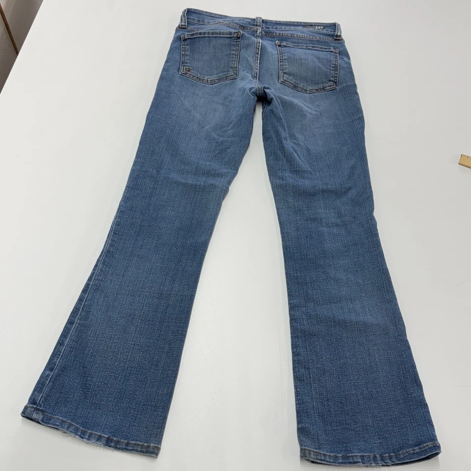 Pantalones de mezclilla KUT from the Kloth para mujer talla 6 azul Natalie tiro alto corte bootcut Foto 3 de 4