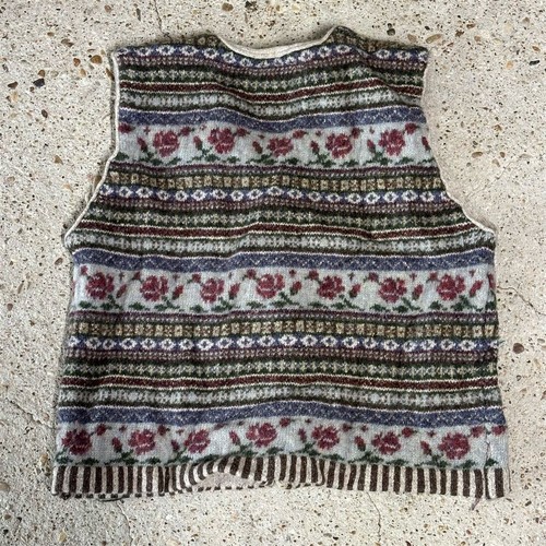 L.L. Bean Women's Vintage Fair Isle Sweater Vest Multicolor Size L - Picture 2 of 4