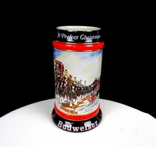 Anheuser Busch Budweiser CS167 A Perfect Christmas Vintage 7" Stein 1992
