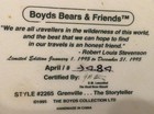 Boyds Bears Grenville ... The Storyteller Figurine, 1995 Limited Edition, #2265 — photo 8