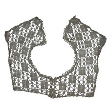 Vintage Ivory Lace Collar Intricate Square Lightweight Repair Restoration Sewing