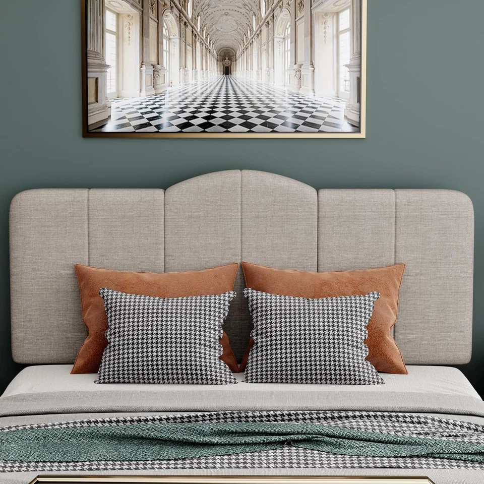 King Size Headboard Panels Backboard, Upholstered Foldable California King Bed F - Image 3 of 4