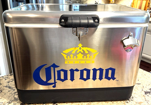 Corona Beer 54qt Stainless Steel Cooler W/ Opener Kooltron MSRP $281 Used Once