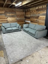 Large DFS Hilliard Green 3 And 2 Seater sofas. Excellent Condition