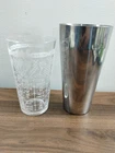 Vtg Mr. Bartender Cocktail Shaker Set & Federal Glass W/ 7 Mixed Drink Recipes