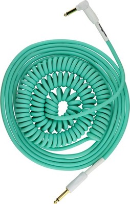 Pig Hog Half Coil 9m Seafoam Green Spiral Klinke Instrument Gitarre Kabel Grün