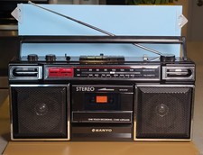 Sanyo M 9703 AM/FM Stereo Radio Cassette Tape Player Boombox FULLY WORKING 