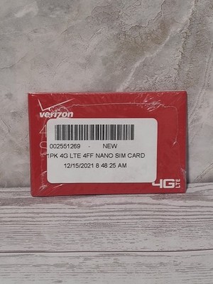 Verizon 4G LTE 4FF Nano SIM Card - 1 Pack DFILLSIM4FF-A | Sealed