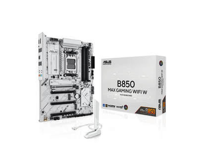 C0 ASUS B850 MAX GAMING WIFI W - AMD AM5 ATX Motherboard White PCB DDR5 PCIe 5.0